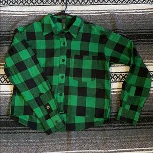 Green and Black Plaid Flannel